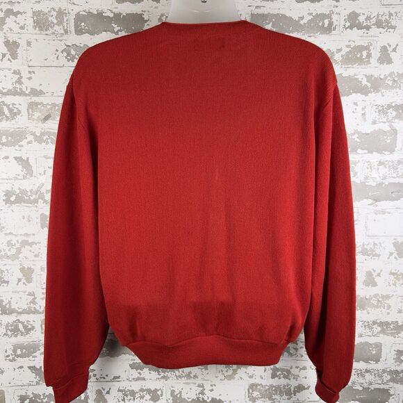 MUNSINGWEAR Cardigan Sweater Men’s XL Vtg Grand Slam RED Grandpa Style Mr Rogers - Picture 2 of 10